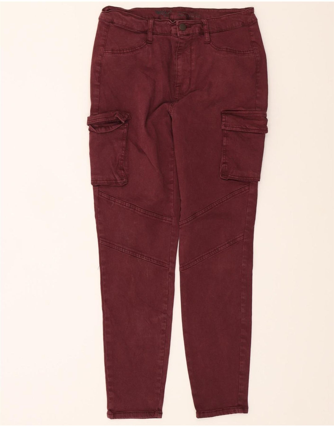 MOSSIMO Womens Mid Rise Cargo Trousers US 10 Large W30 L27 Burgundy Vintage Mossimo and Second-Hand Mossimo from Messina Hembry 