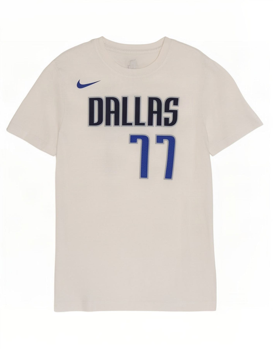Nike Herre Dallas Mavericks Grafisk T-Shirt Top Medium Hvid Bomuld