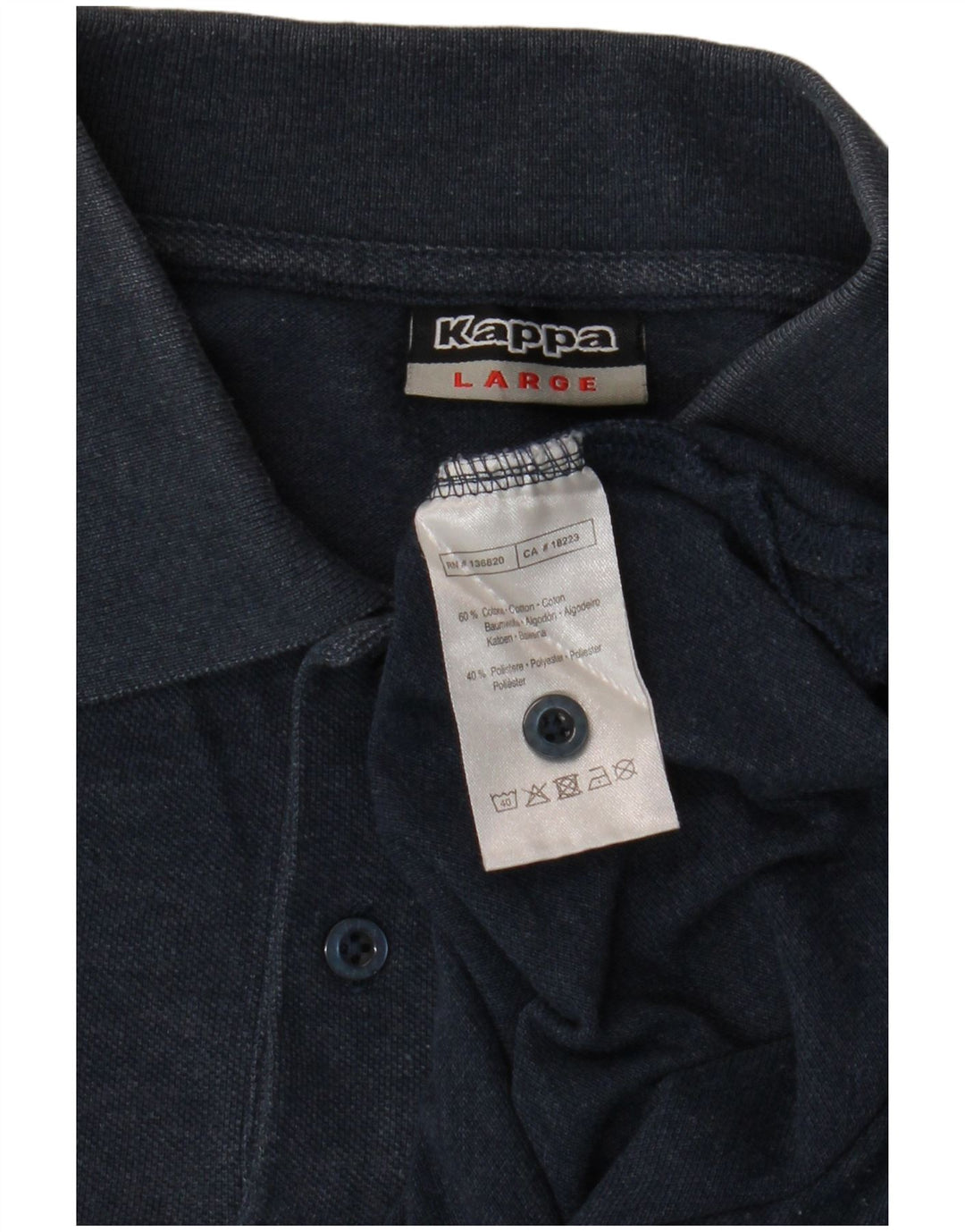 KAPPA Mens Polo Shirt Large Navy Blue Cotton