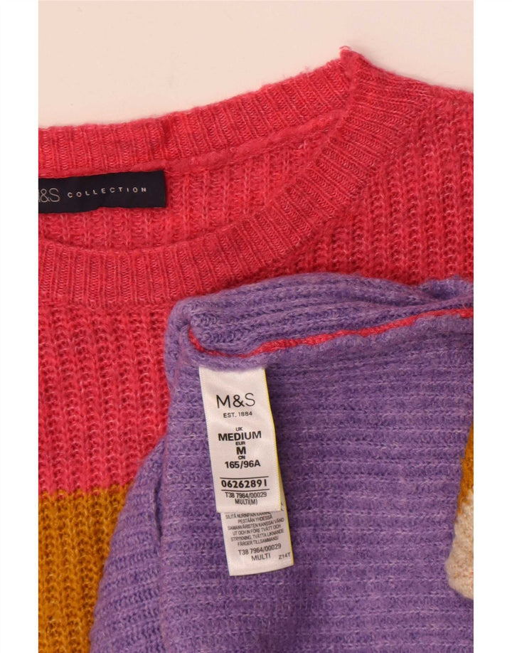 Marks & Spencer Dame Boat Neck Jumper Sweater UK 14 Medium Flerfarvet