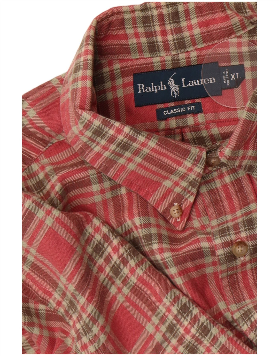 Ralph Lauren Herre Classic Fit Flannel Shirt XL Rød Ternet