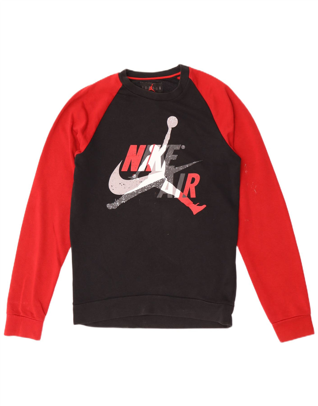 Jordan Herre Grafisk Sweatshirt Jumper Lille Sort Colourblock Bomuld