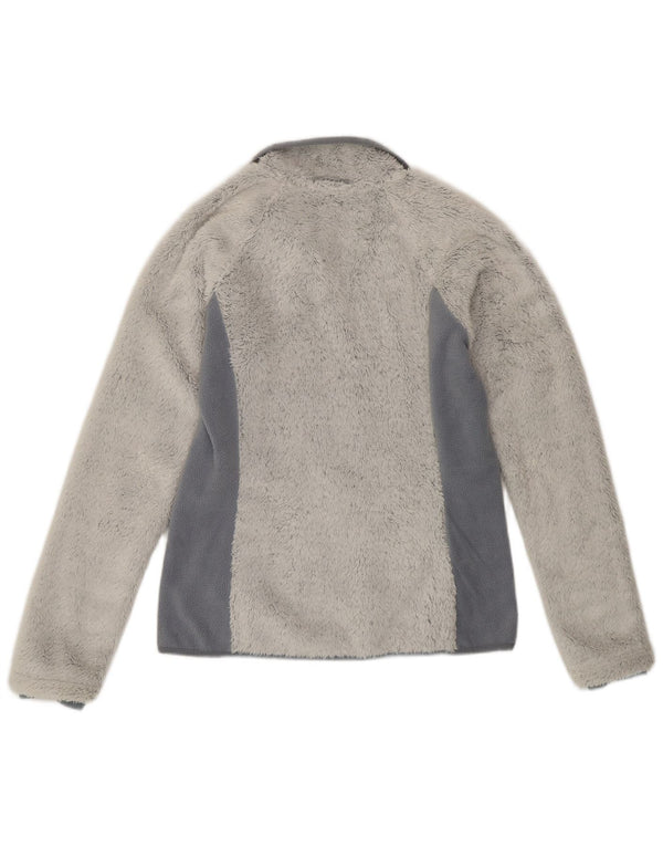 COLUMBIA Womens Interchange Fleece Jacket UK 14 Medium Grey Colourblock