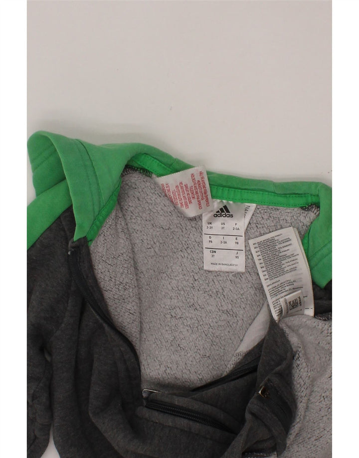 ADIDAS hættetrøje med lynlås til drenge 2-3 år Grå Colourblock Bomuld