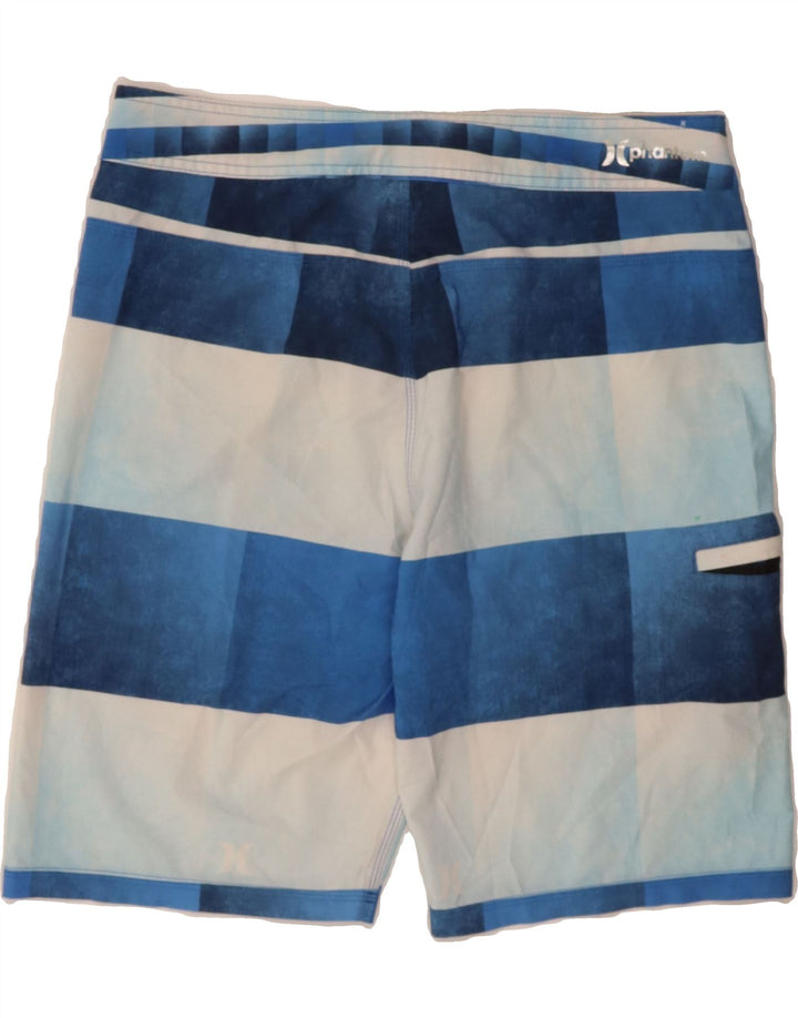 HURLEY Mens Swimming Shorts Medium  Blue Striped Polyester Vintage Hurley and Second-Hand Hurley from Messina Hembry 