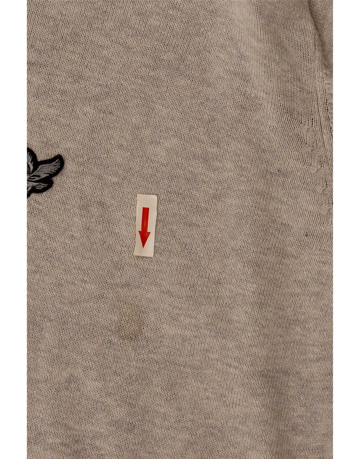 Lyle & Scott Heritage Heritage V-hals sweater Stor grå bomuld