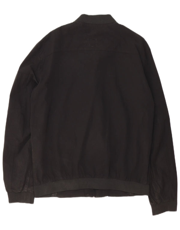 Zara Herre Bomber Jacket UK 40 Stor Sort Nylon