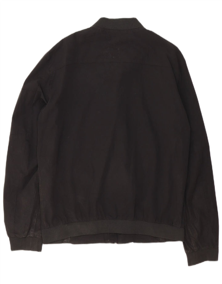 Zara Herre Bomber Jacket UK 40 Stor Sort Nylon