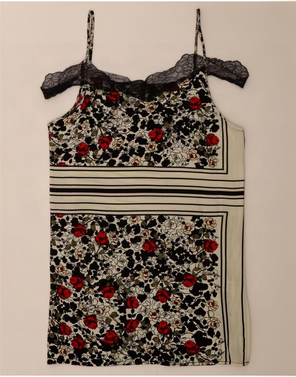 Topshop Dame Cami Top UK 8 Small Multicolored Floral Viscose