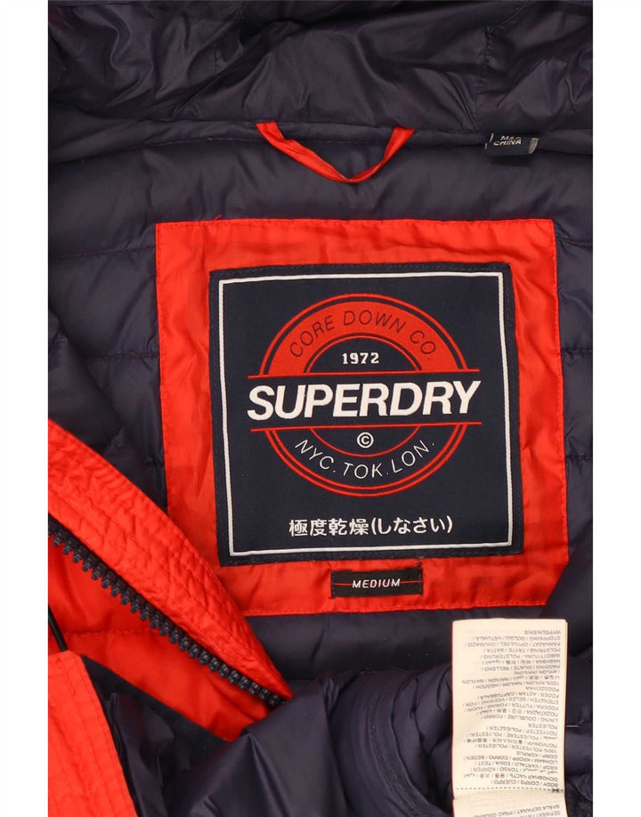 Superdry Polstret hættejakke til kvinder UK 14 Medium rød nylon
