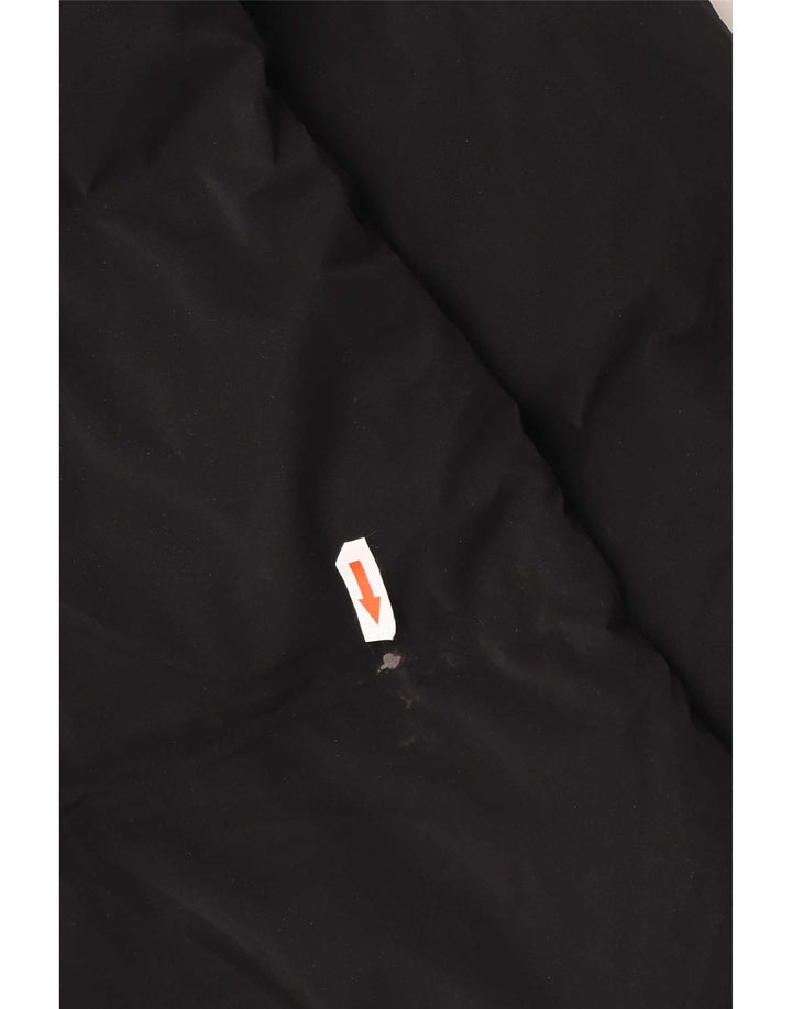 Zara Dame Hætte Polstret Frakke UK 14 Medium Sort Polyester