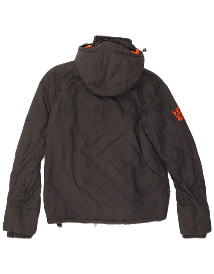 Superdry Vindjakke til mænd med hætte vindjakke UK 36 Lille grå nylon