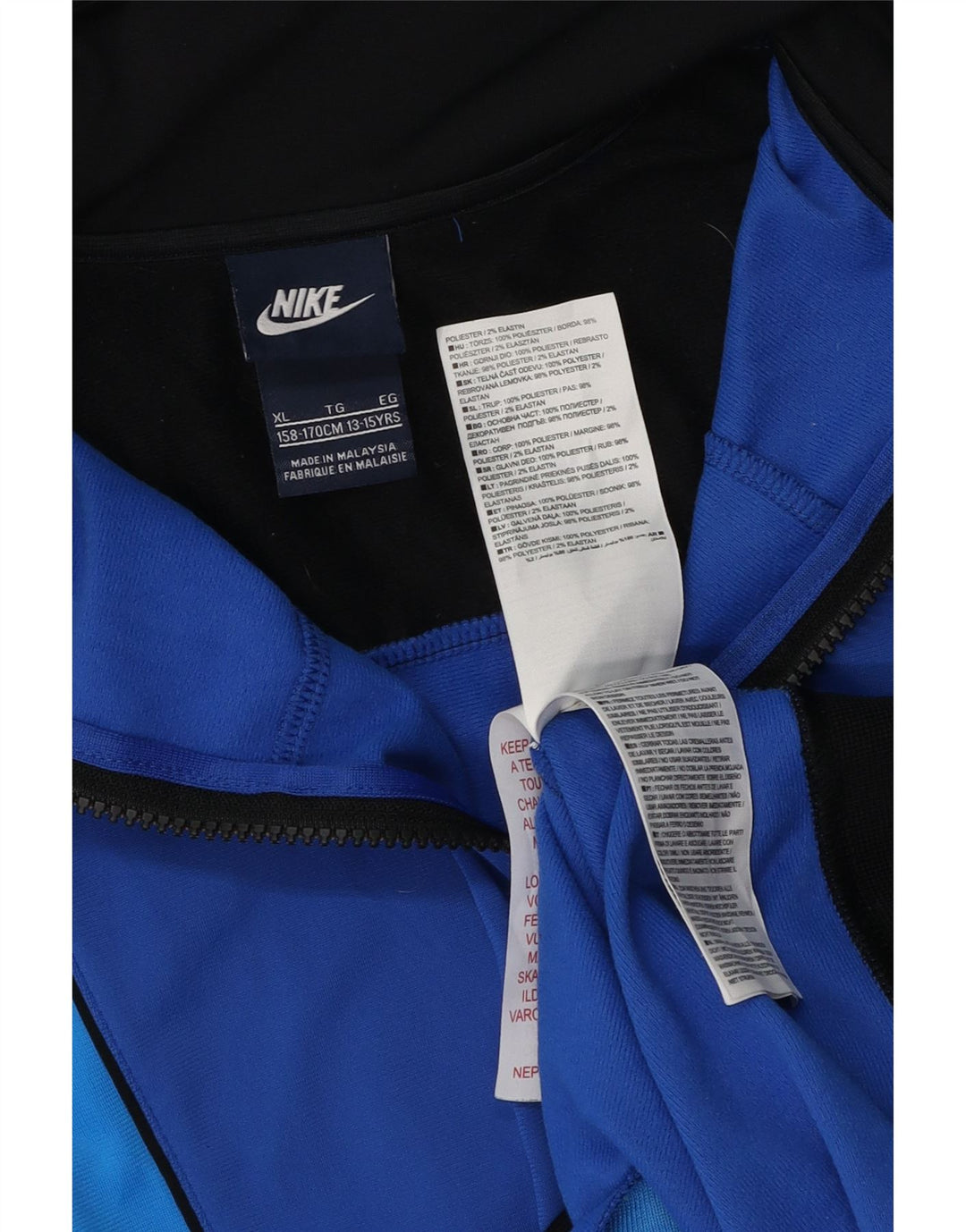 Nike Boys træningsdragt topjakke 13-14 år XL Blå Colourblock Polyester