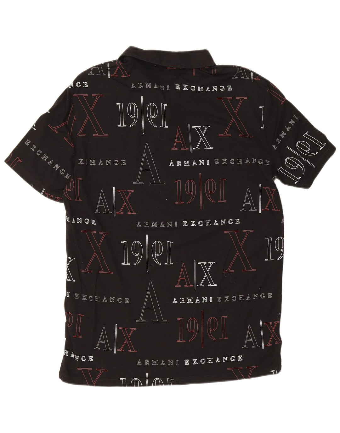 Armani Exchange Herre grafisk poloshirt Lille sort bomuld