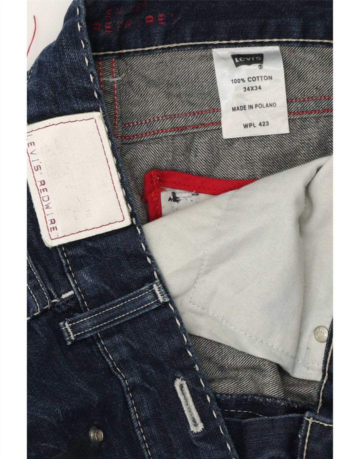 Levi's Straight Jeans til mænd W34 L34 Marineblå bomuld
