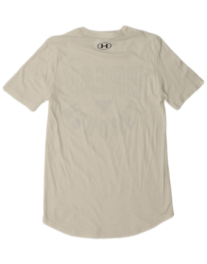Under Armour Herre Heat Gear Grafisk T-Shirt Top Lille Hvid