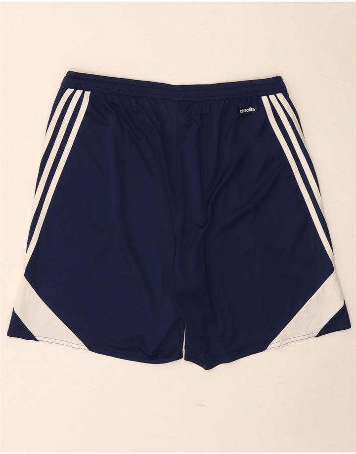Adidas Herre Climalite Sportshorts Large Navy Blue Colourblock Polyester