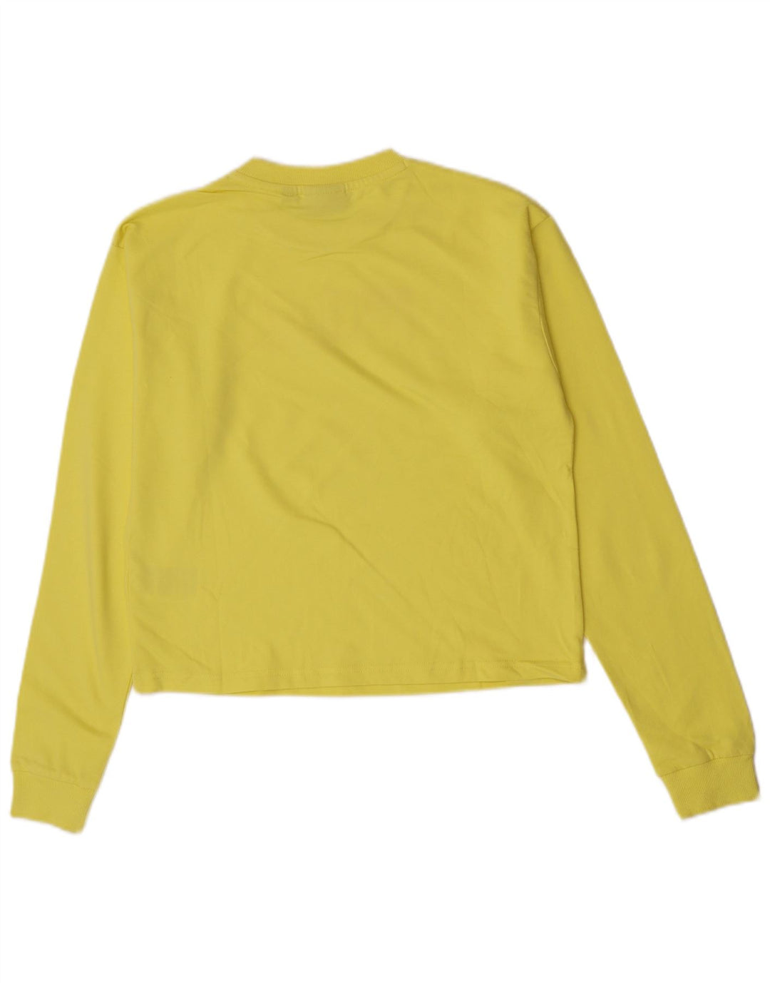 Fila Womens Crop Grafisk Top Langærmet UK 14 Medium Gul Bomuld