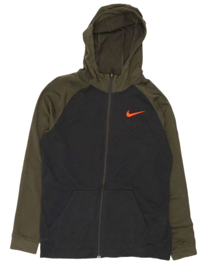 Nike hættetrøje med lynlås til mænd Large Black Colourblock Polyester