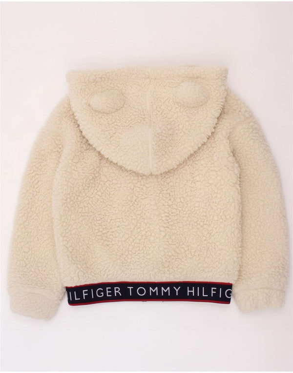 Tommy Hilfiger piger grafisk fleecejakke 4-5 års off White Colourblock