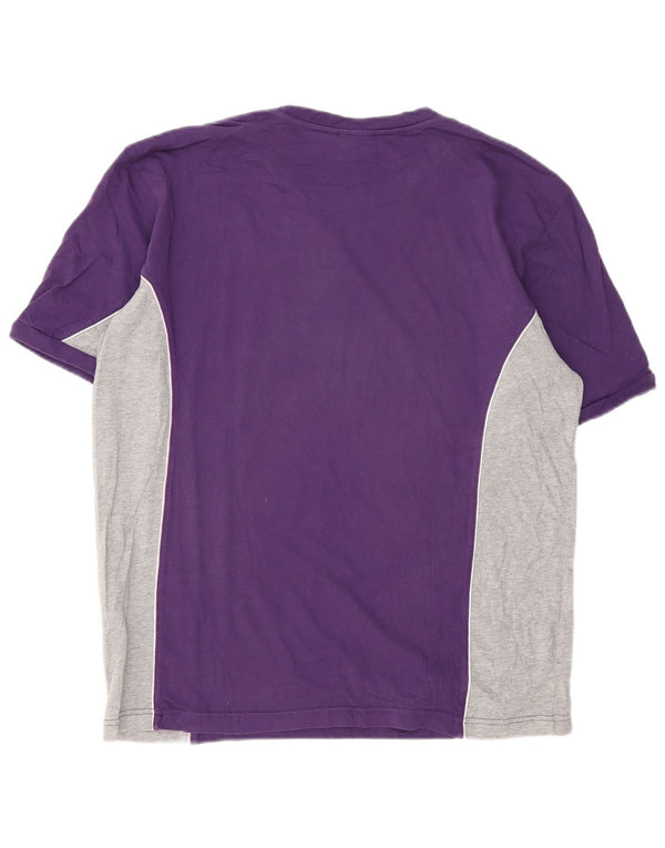 Champion Herre grafisk T-shirt Top XL Lilla Colourblock Bomuld