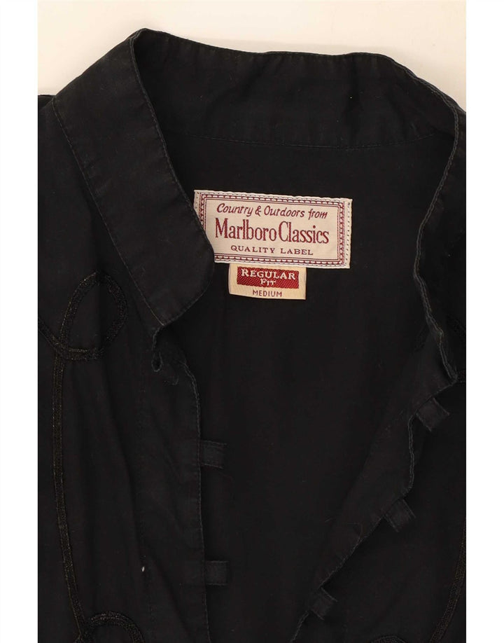 Marlboro Classics Dame Langærmet Tunika Top UK 14 Medium Sort Paisley