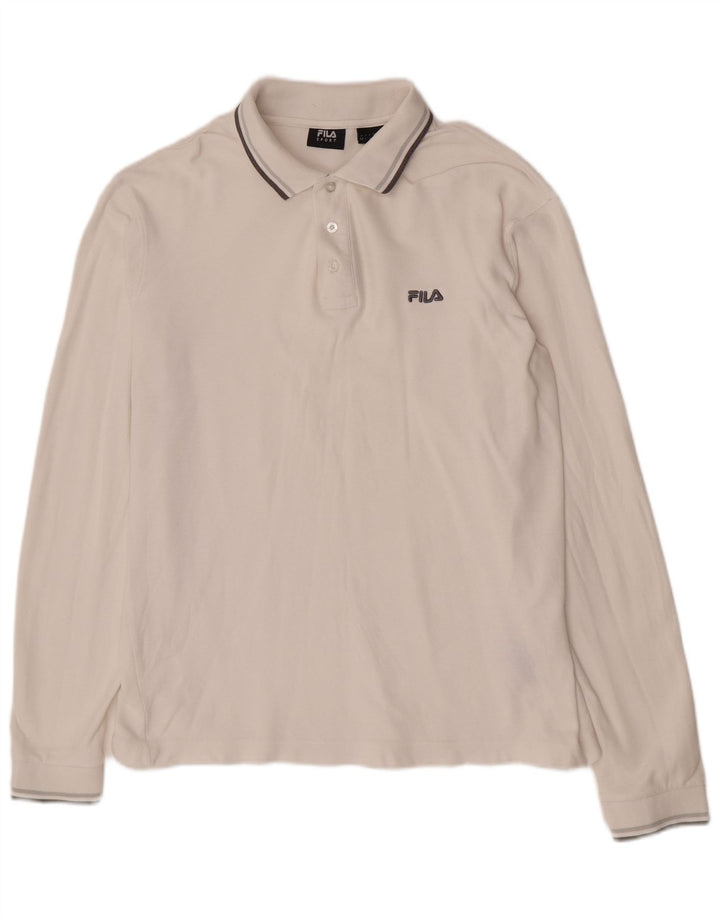 Fila Langærmet Polo Shirt til mænd Stor hvid bomuld