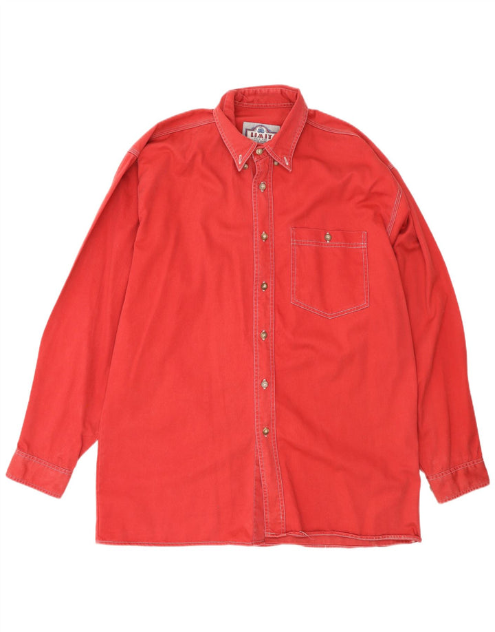 Limit Herre Denim skjorte Størrelse 39/40 Medium Rød Bomuld
