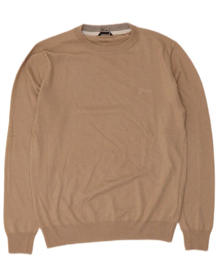 Guess Herre sweater med rund hals, medium beige polyamid