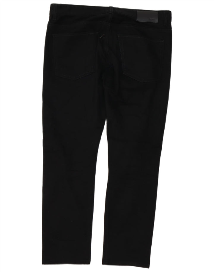 HUGO BOSS Straight jeans til mænd W36 L29 Sort bomuld