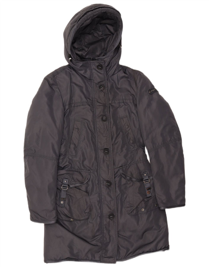 PEUTEREY Polstret frakke med hætte til kvinder IT 40 Lille marineblå polyamid