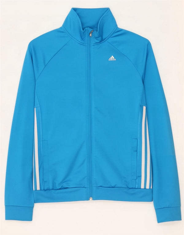 Adidas Dame Climalite Træningsdragt Topjakke UK 8/10 Small Blue Polyester
