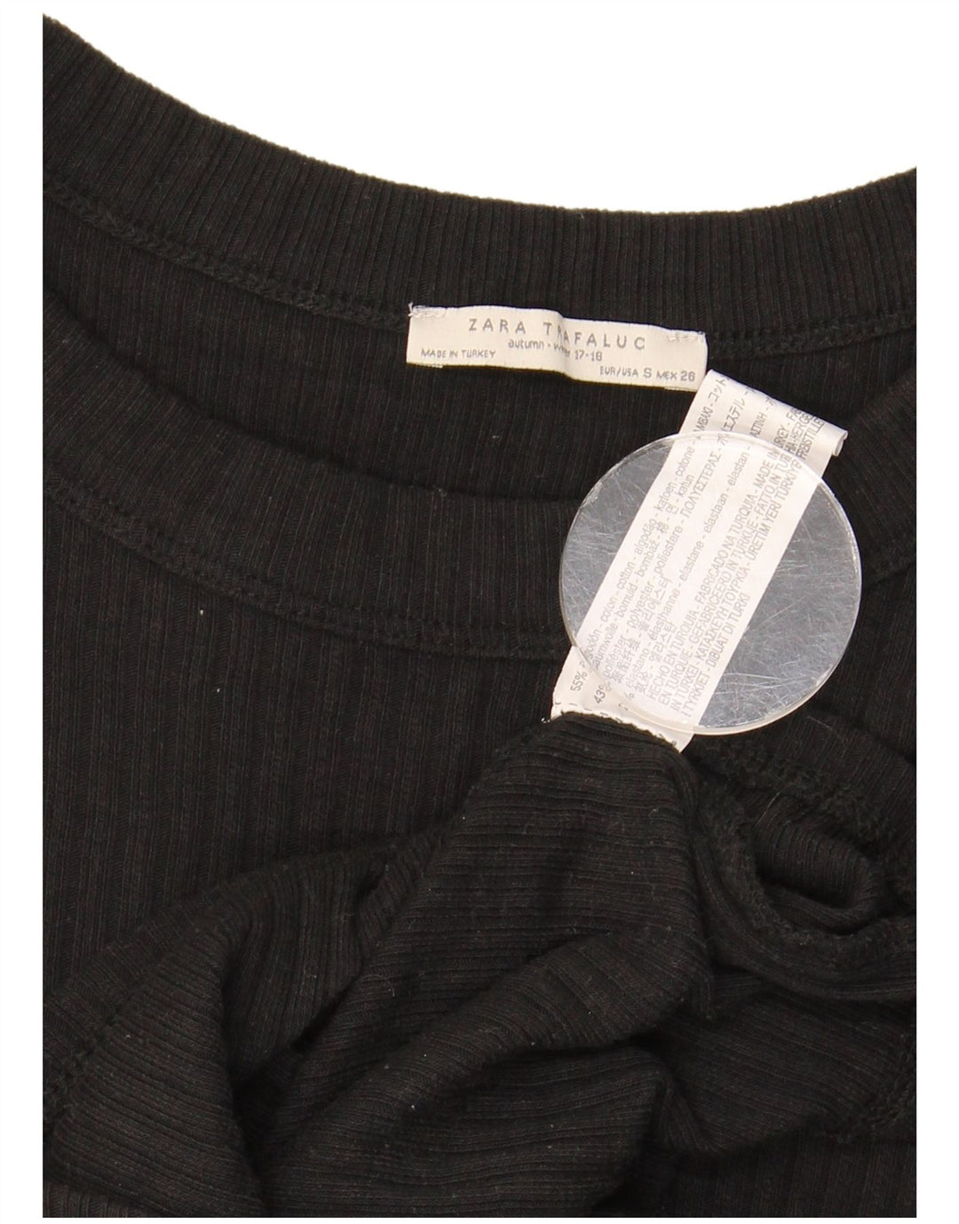 Zara Womens Bodycon Dress UK 8 Small Black Bomuld