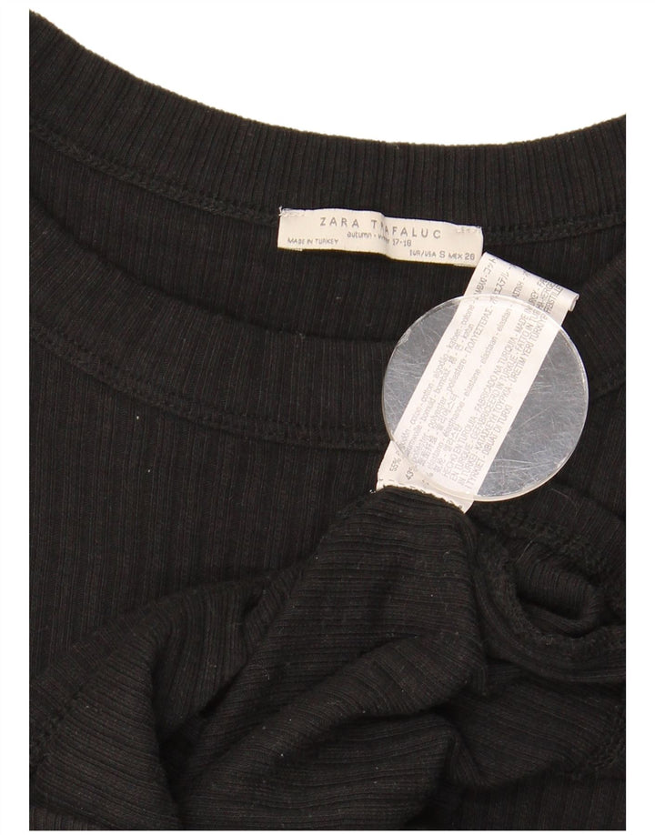 Zara Womens Bodycon Dress UK 8 Small Black Bomuld