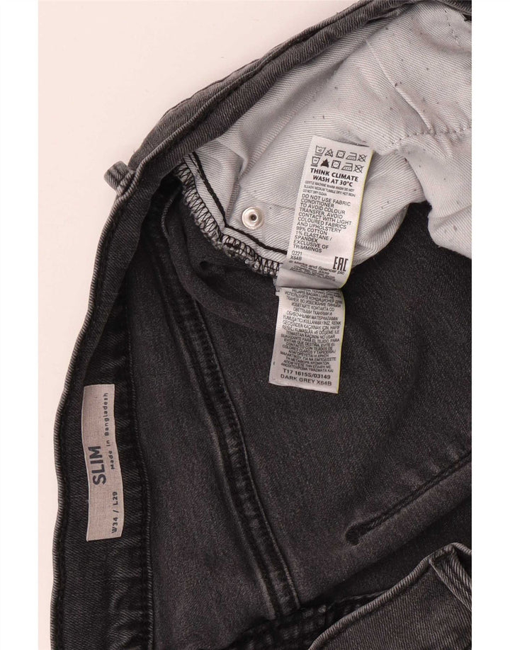 Marks & Spencer Herre Slim Jeans W34 L29 Grå Bomuld