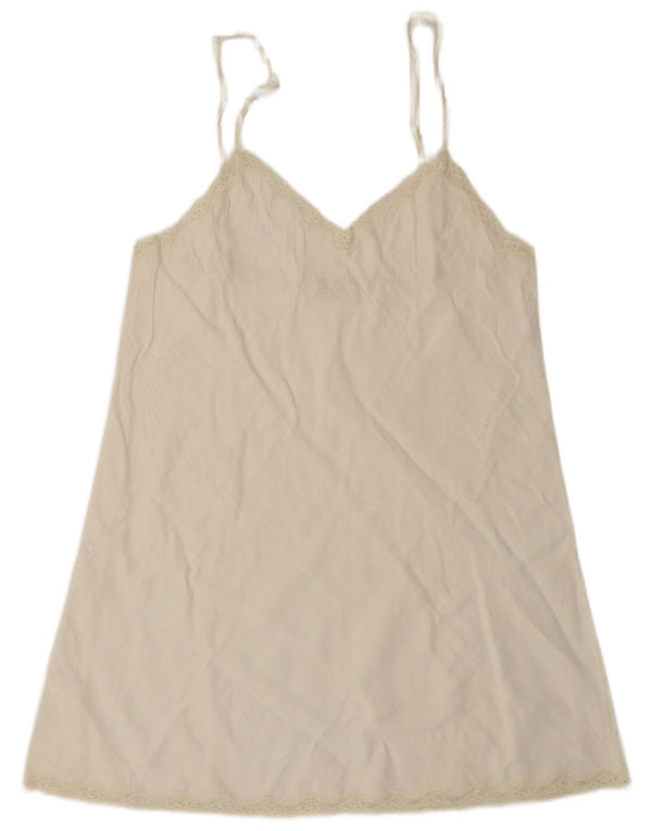 Vintage Dame Mini Slip Dress UK 10 Small White