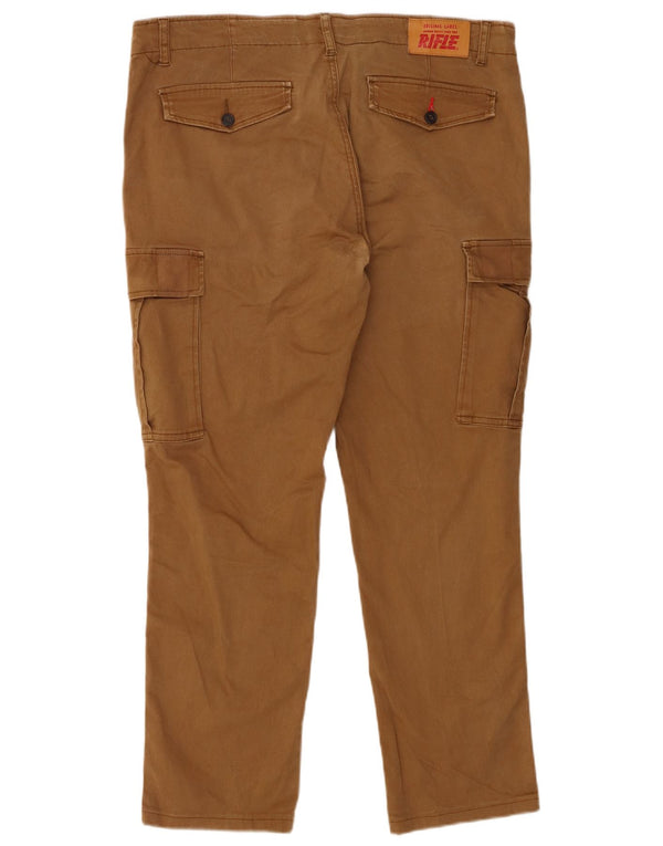 Rifle Herre Straight Cargo Bukser IT 54 2XL W40 L27 Beige Bomuld