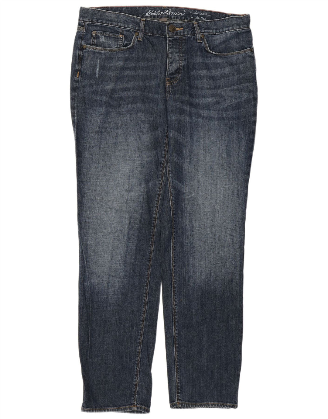Eddie Bauer Kvinde Kæreste Tapered Jeans US 12 Large W34 L30 Blå Bomuld