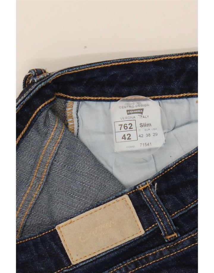 Carrera Dame Slim Cropped Jeans IT 44 Medium W29 L25 Marineblå Bomuld