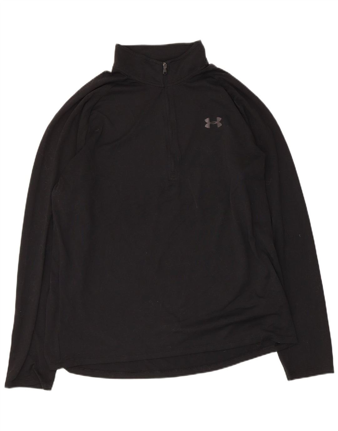 Under Armour Herre Zip Neck Pullover Træningsdragt Top Stor Sort Polyester