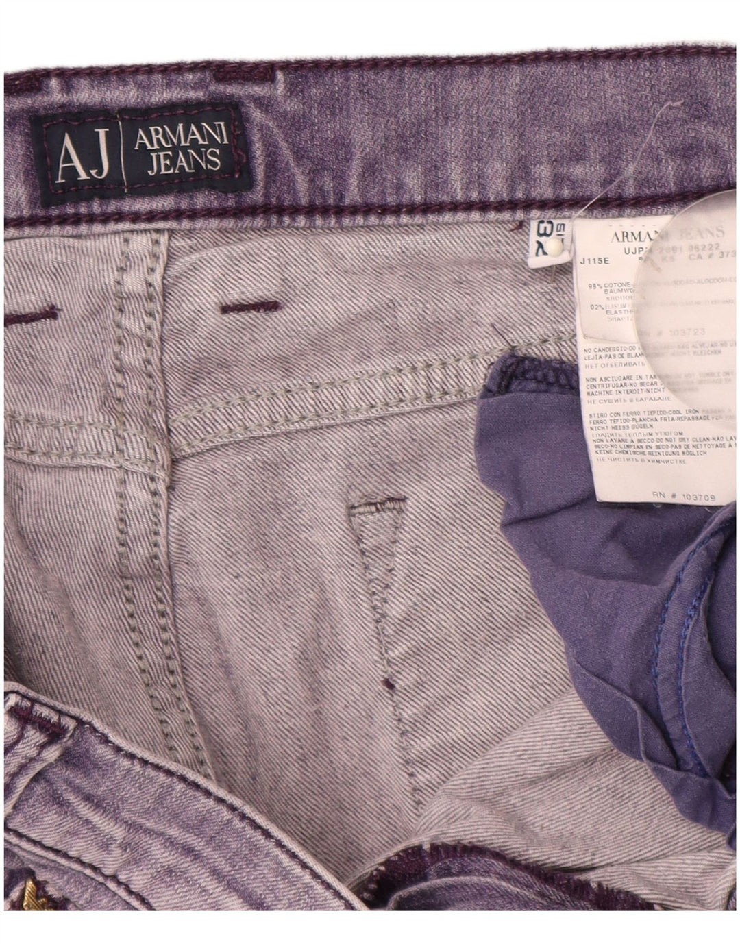 ARMANI lige jeans til kvinder W32 L29 Lilla bomuld