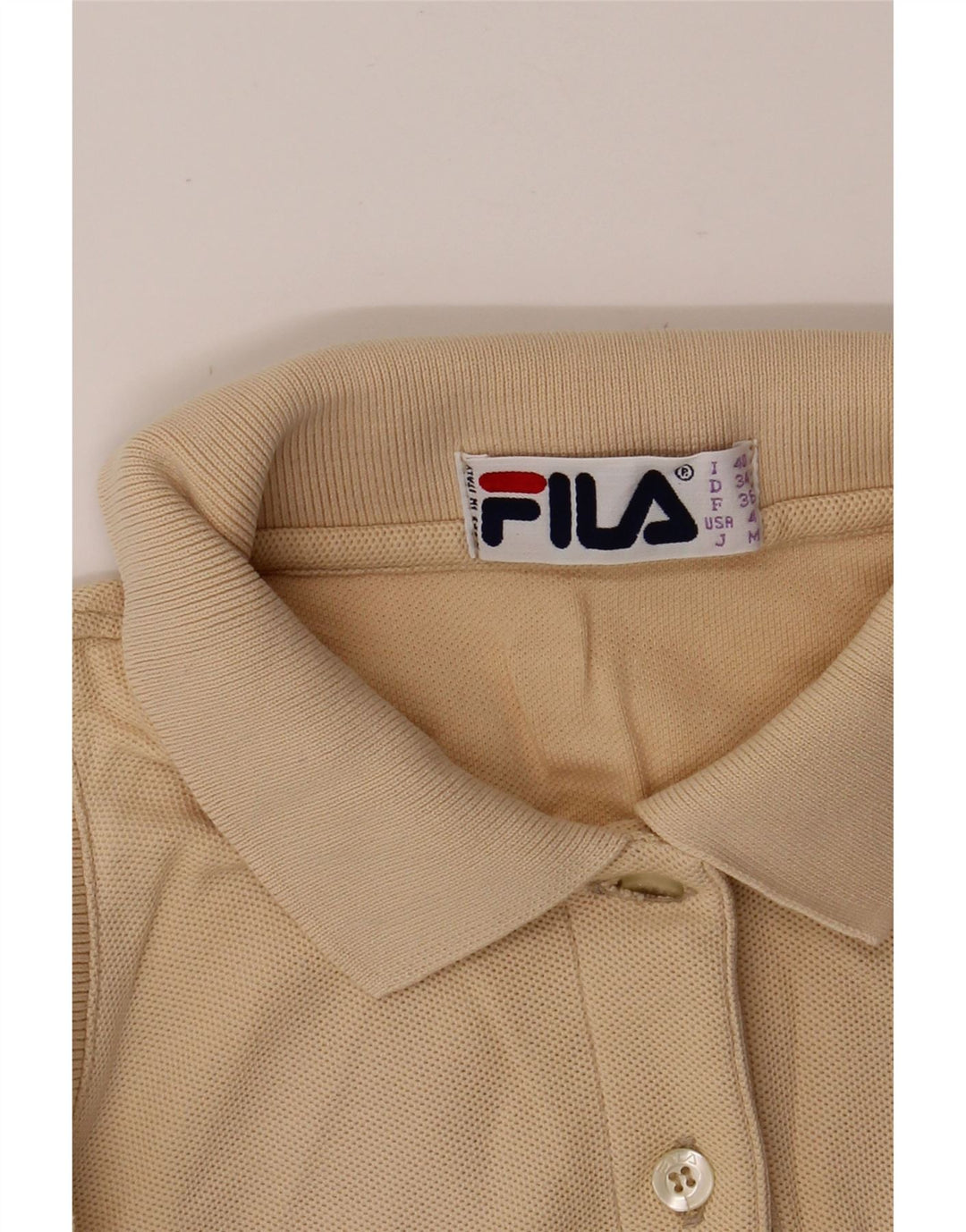 FILA Womens Sleeveless Polo Shirt IT 40 Small Beige Vintage Fila and Second-Hand Fila from Messina Hembry 