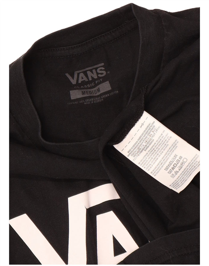Vans Herre Classic Fit Grafisk T-Shirt Top Medium Sort Bomuld