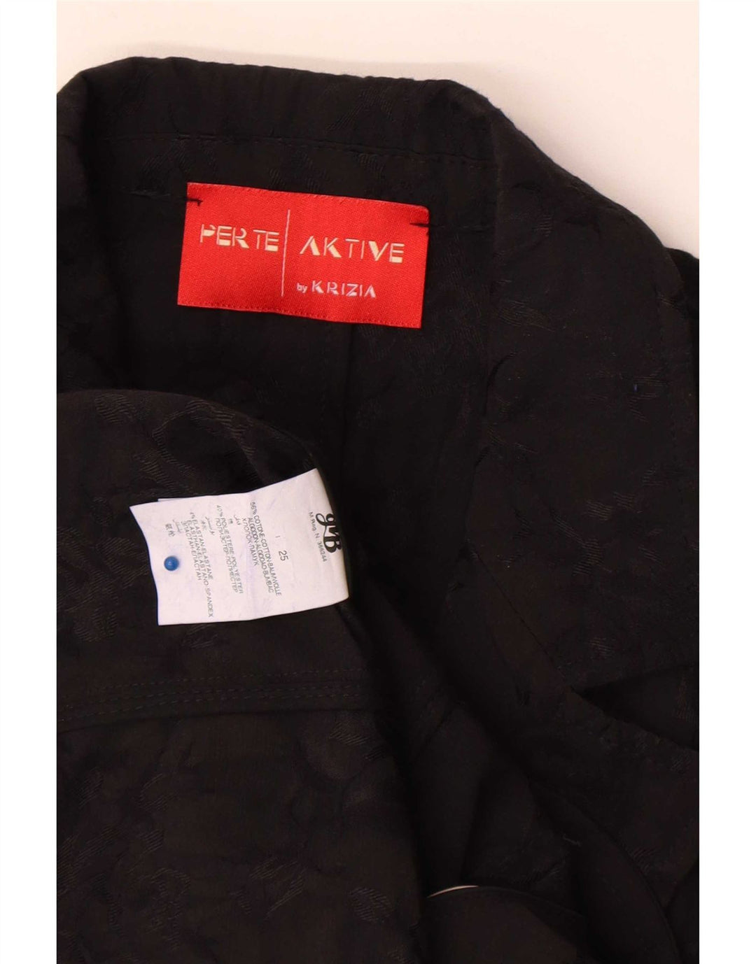 Perte by Krizia Dame 2-knaps blazerjakke størrelse 25 Large Black Floral