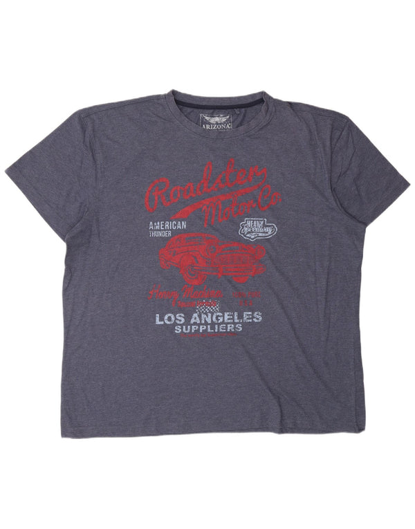 ARIZONA Herre grafisk T-shirt top 3XL marineblå bomuld