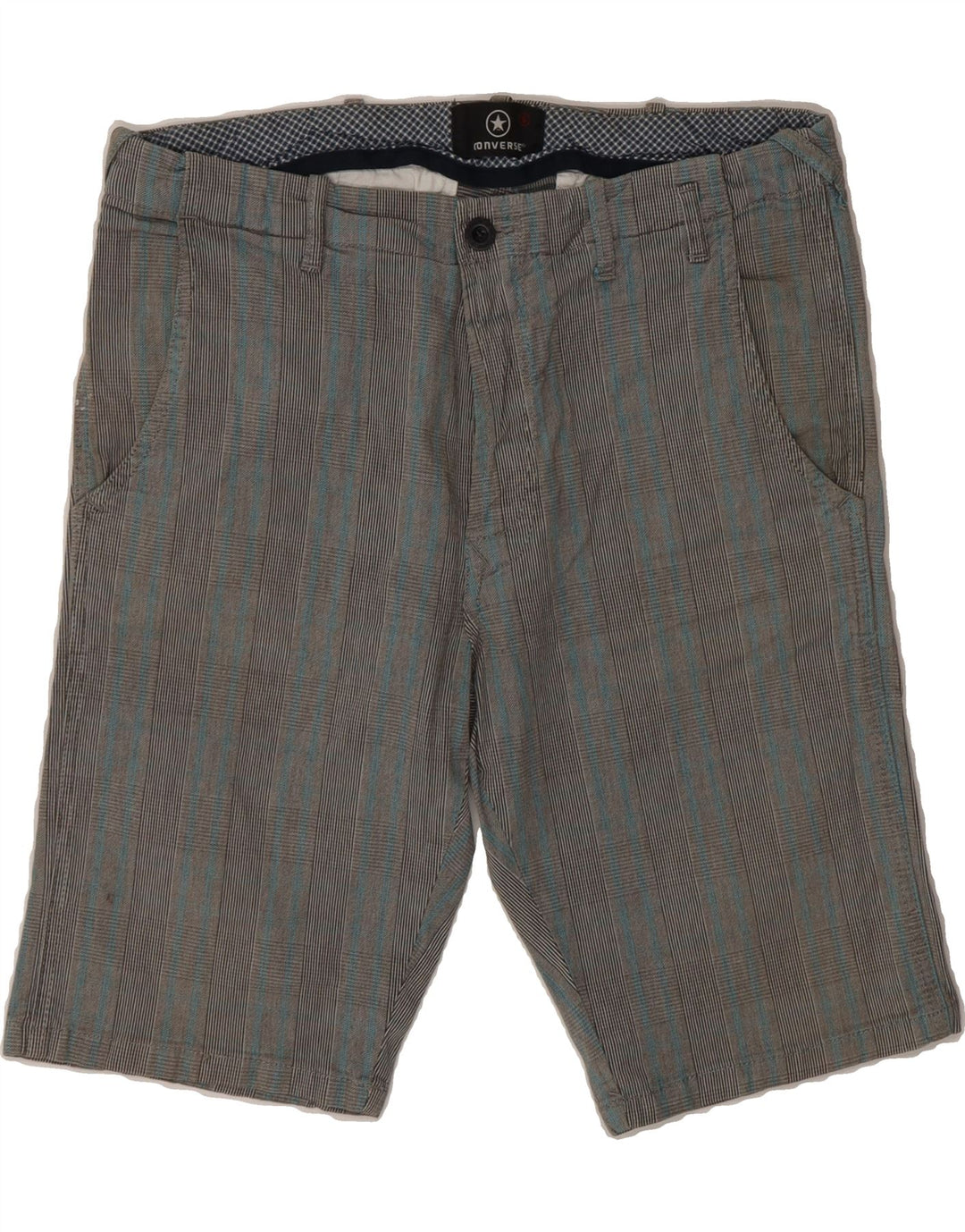 CONVERSE Mens Casual Shorts Small W29 Grey Check Cotton Vintage Converse and Second-Hand Converse from Messina Hembry 