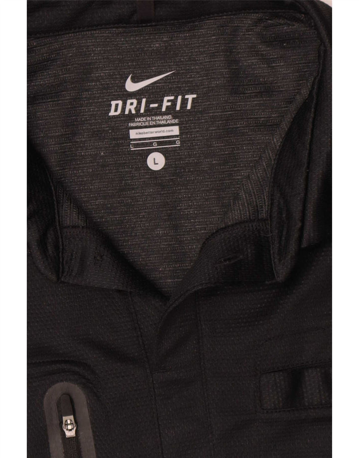 Nike herre Dri Fit poloshirt stor sort bomuld