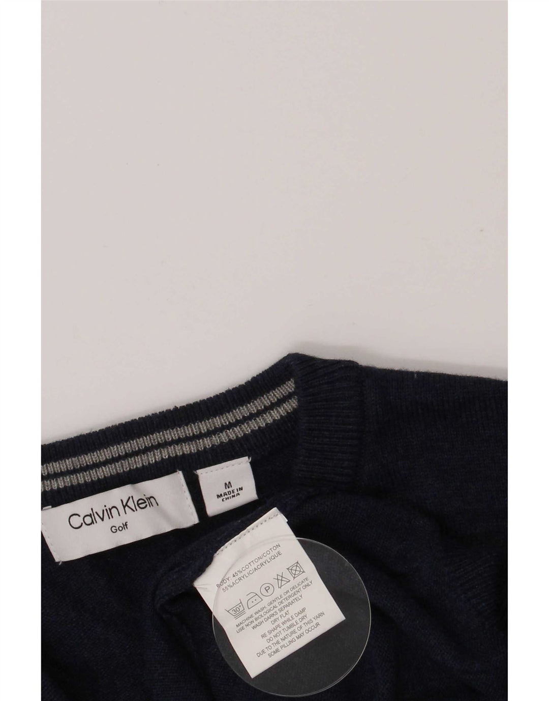 Calvin Klein Herre Golf V-hals sweater Medium Marineblå Bomuld