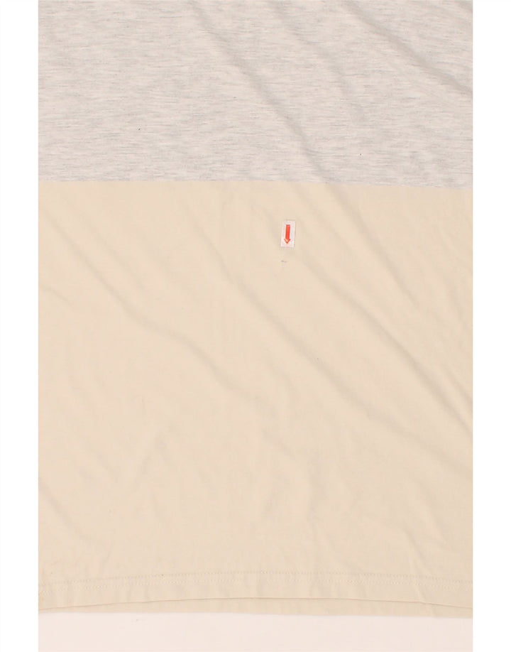 LYLE & SCOTT Mens T-Shirt Top Large Grey Colourblock Cotton Vintage Lyle & Scott and Second-Hand Lyle & Scott from Messina Hembry 