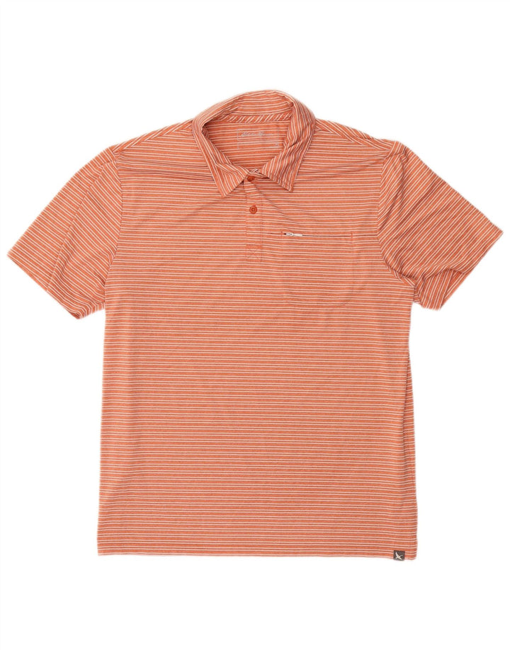 Eddie Bauer herre poloshirt Medium orange stribet polyester